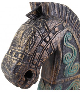 Figura decorativa colonial en madera de teca tallada a mano. Mdmhogar1