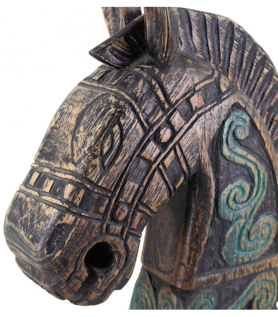 Figura decorativa colonial en madera de teca tallada a mano. Mdmhogar1