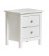 Mesita de noche blanca estilo nórdico con 2 cajones funcionales Mdmhogar