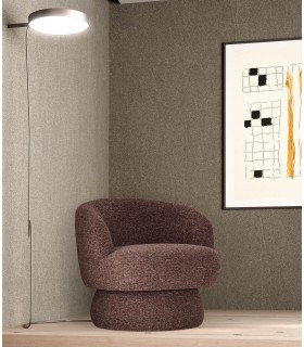 Butaca giratoria vintage en tela violeta y espuma de alta densidad. Mdmhogar