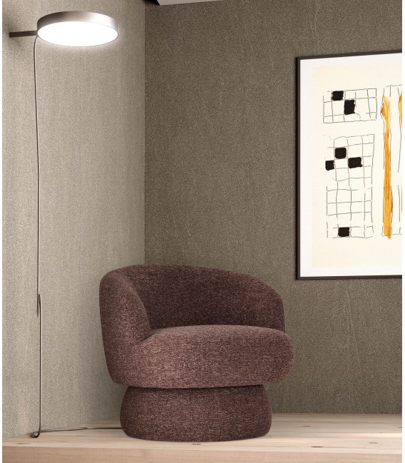 Butaca giratoria vintage en tela violeta y espuma de alta densidad. Mdmhogar