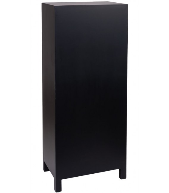 Armario alacena oriental negro y oro con talla artesanal y cajones Mdmhogar3