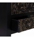 Armario alacena oriental negro y oro con talla artesanal y cajones Mdmhogar5