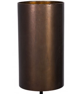 Lámpara de pie vintage en metal bronce con detalle decorativo central Mdmhogar1