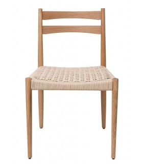 Silla ibicenca de comedor en madera de roble y cuerda trenzada1