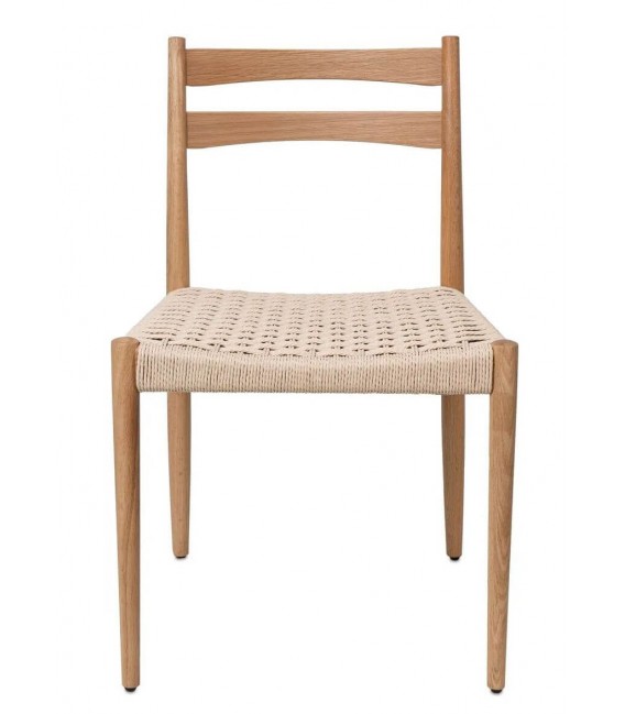 Silla ibicenca de comedor en madera de roble y cuerda trenzada1