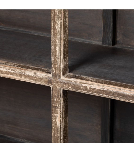 Estantería oriental grande en madera maciza de pino decapada a mano, Mdmhogar2