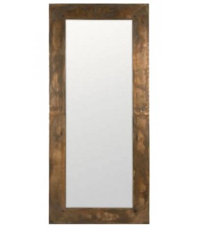 Espejo vestidor grande de aluminio en oro viejo con acabado artesanal. Mdmhogar