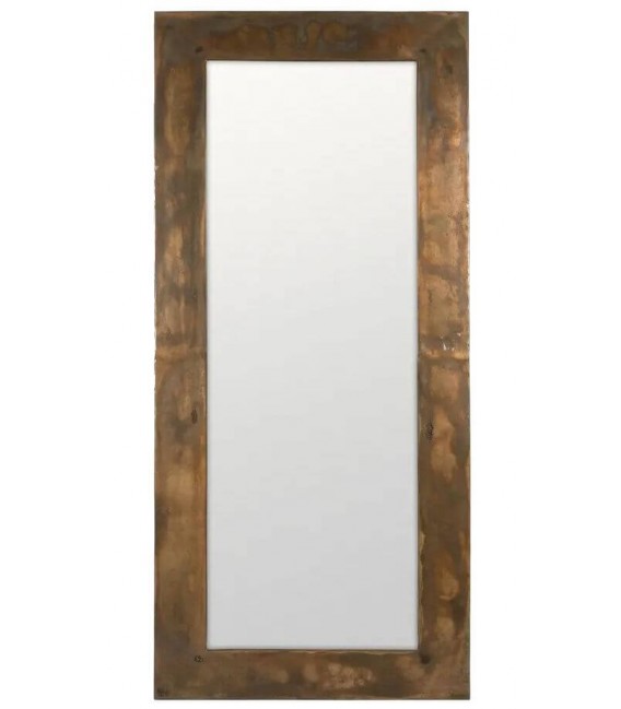 Espejo vestidor grande de aluminio en oro viejo con acabado artesanal. Mdmhogar