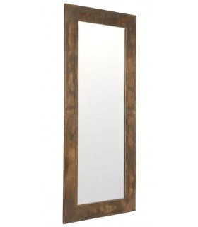 Espejo vestidor grande de aluminio en oro viejo con acabado artesanal