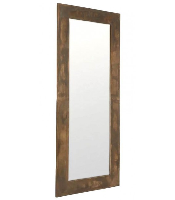 Espejo vestidor grande de aluminio en oro viejo con acabado artesanal