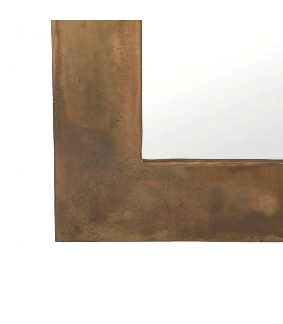 Espejo vestidor grande de aluminio en oro viejo con acabado artesanal2