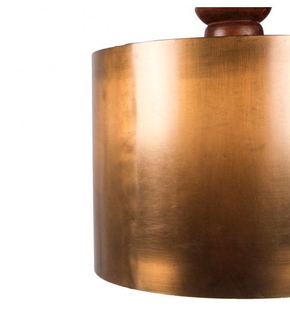 Lámpara de techo clásica de madera de mango y metal en oro viejo