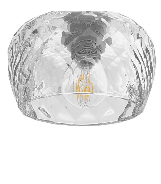 LAMPARA DE TECHO 36 Ø SETELA METAL BLANCO VIEJO CRISTAL