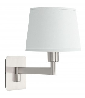 Aplique de pared cromado con pantalla blanca orientable y elegante. Mdmhogar