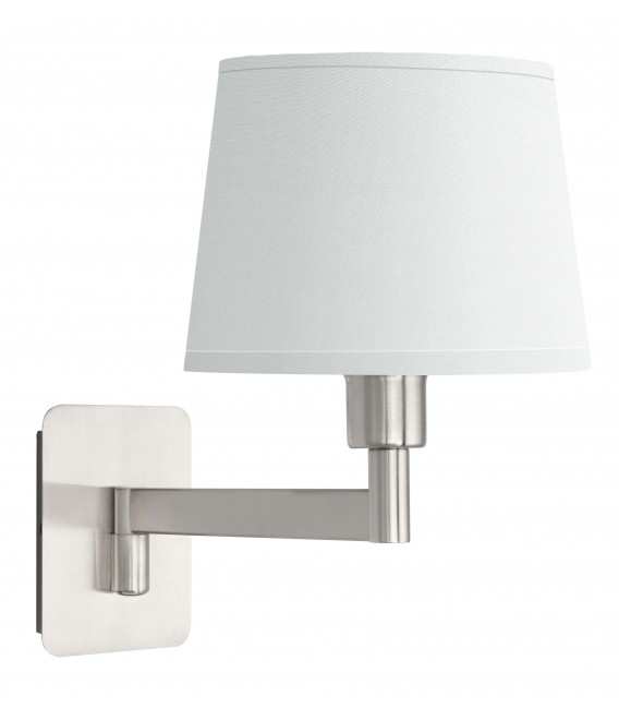 Aplique de pared cromado con pantalla blanca orientable y elegante. Mdmhogar