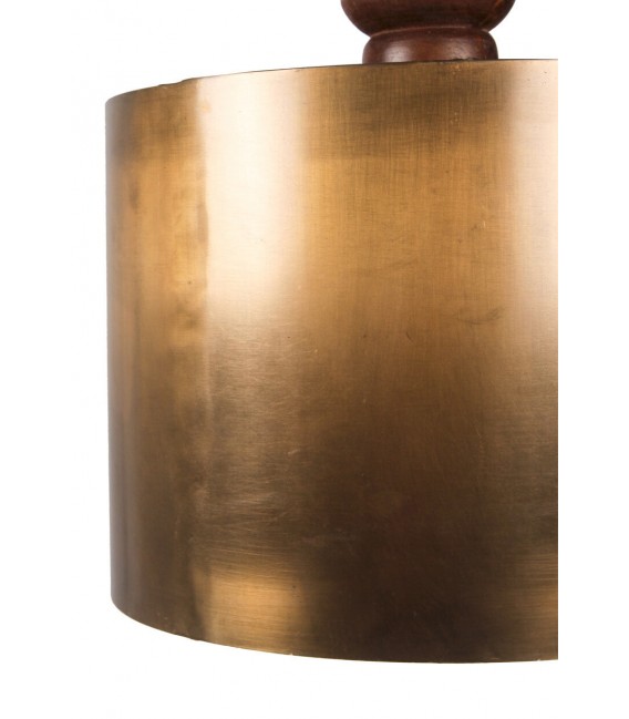 Lámpara de techo clásica en madera de mango y metal oro viejo.1