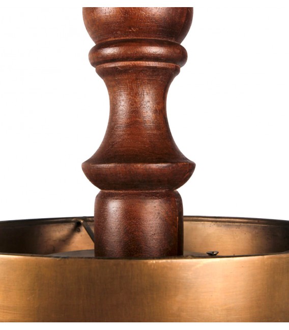 Lámpara de techo clásica en madera de mango y metal oro viejo.2
