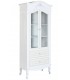 Vitrina romántica blanca y beige con 2 puertas acristaladas y cajones. Mdmhogar