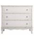 Cómoda romántica blanca con 3 cajones tiradores de porcelana decorada