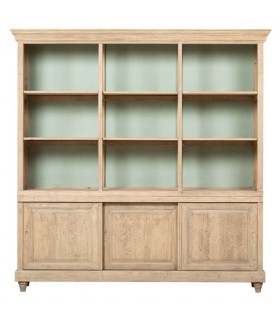 Estantería rústica grande con 3 puertas correderas y trasera verde Mdmhogar1