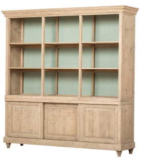 Estantería rústica grande con 3 puertas correderas y trasera verde Mdmhogar