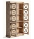 Vitrina alta colonial de madera natural con diseño artesanal Mdmhogar2