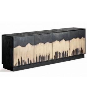 Aparador moderno de madera negra con acabado degradado artesanal Mdmhogar