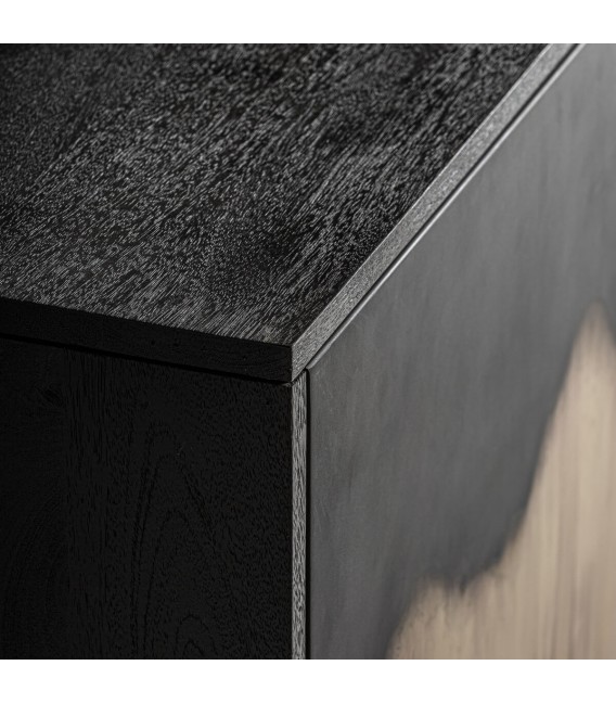 Aparador moderno de madera negra con acabado degradado artesanal2