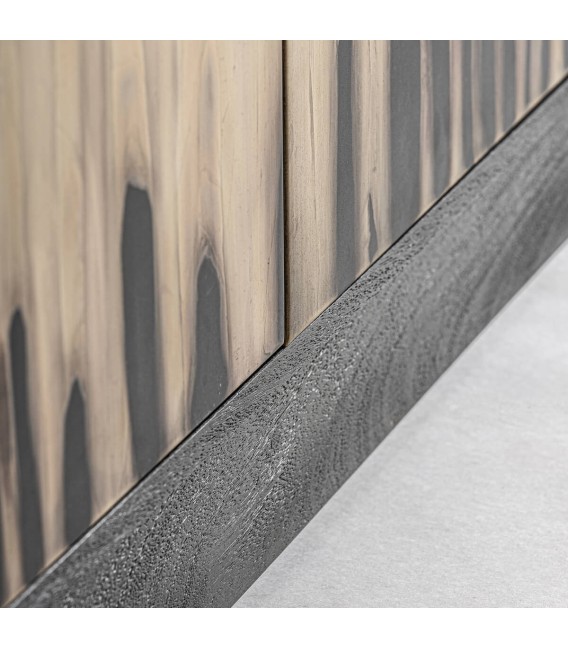 Aparador moderno de madera negra con acabado degradado artesanal3