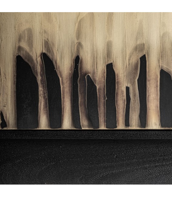 Aparador moderno de madera negra con acabado degradado artesanal4