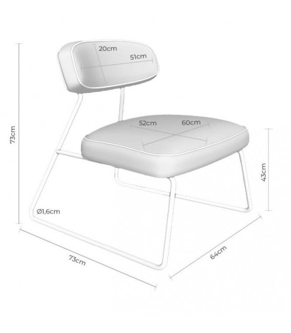 Butaca moderna compacta en tela gris oscuro con patas metálicas mdmhogar5
