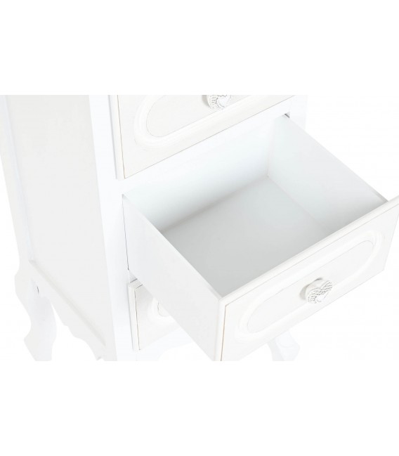 Sinfonier blanco y beige con 4 cajones y tiradores en forma de corazón3