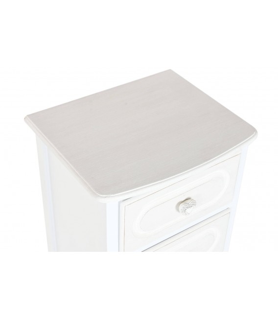 Sinfonier blanco y beige con 4 cajones y tiradores en forma de corazón2