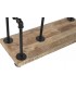 Perchero industrial con ruedas y estantes en madera y metal negro3