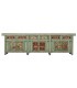 Aparador antiguo oriental verde con flores pintadas a mano y gran formato