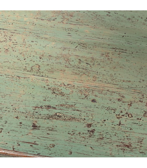 Aparador antiguo oriental verde con flores pintadas a mano y gran formato2