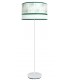 Lámpara de pie boho con pantalla verde y blanca y base blanca minimal Mdmhogar