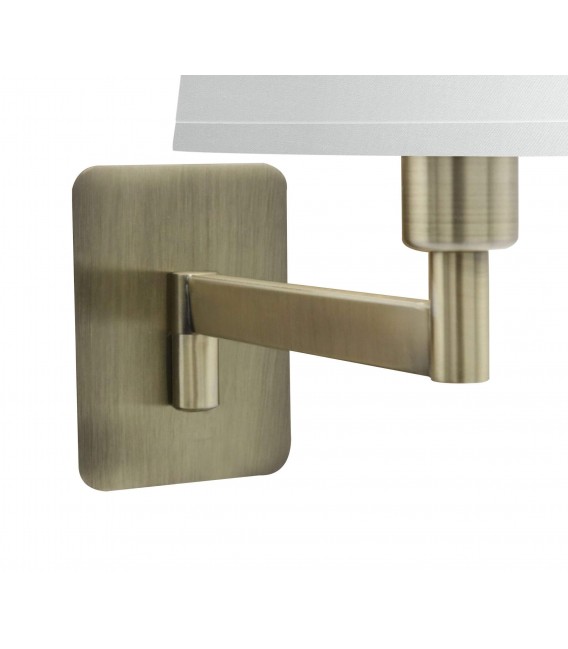 Aplique orientable en metal oro viejo con pantalla blanca elegante1
