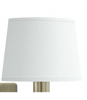 Aplique orientable en metal oro viejo con pantalla blanca elegante