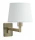 Aplique orientable en metal oro viejo con pantalla blanca elegante Mdmhogar