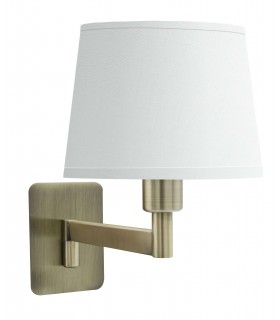 Aplique orientable en metal oro viejo con pantalla blanca elegante Mdmhogar