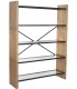 Estantería industrial de madera, metal y cristal con 5 baldas mixtas Mdmhogar
