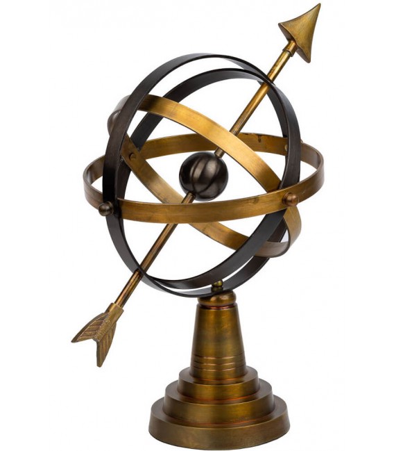 Figura decorativa clásica de metal en dorado y negro, estilo atemporal 1