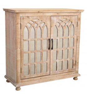 Taquillón rústico con espejos y madera patinada en blanco