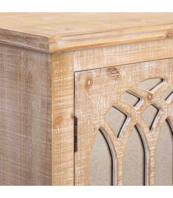 Taquillón rústico con espejos y madera patinada en blanco 3