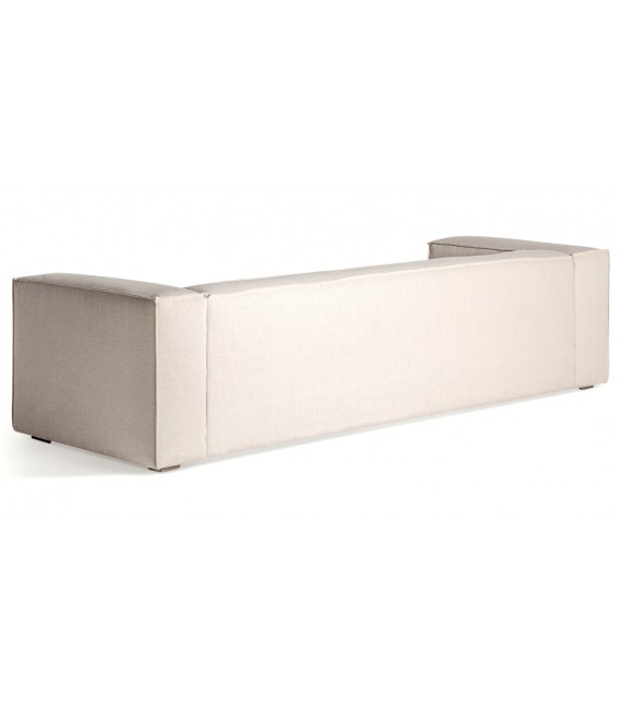 Sofá XXL de líneas rectas y tapizado blanco roto, estilo elegante2