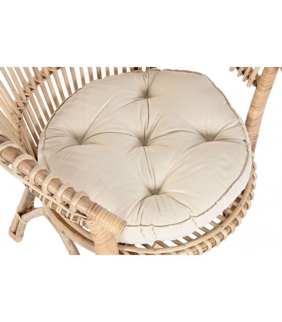 SILLON DE COMEDOR COMODO 69 X 66 X 85 LOULO RATAN Y BAMBU NATURAL TEXTIL CRUDO