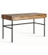 Mesa escritorio industrial en madera de olmo maciza y metal negro Mdmhogar