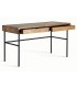 Mesa escritorio industrial en madera de olmo maciza y metal negro1